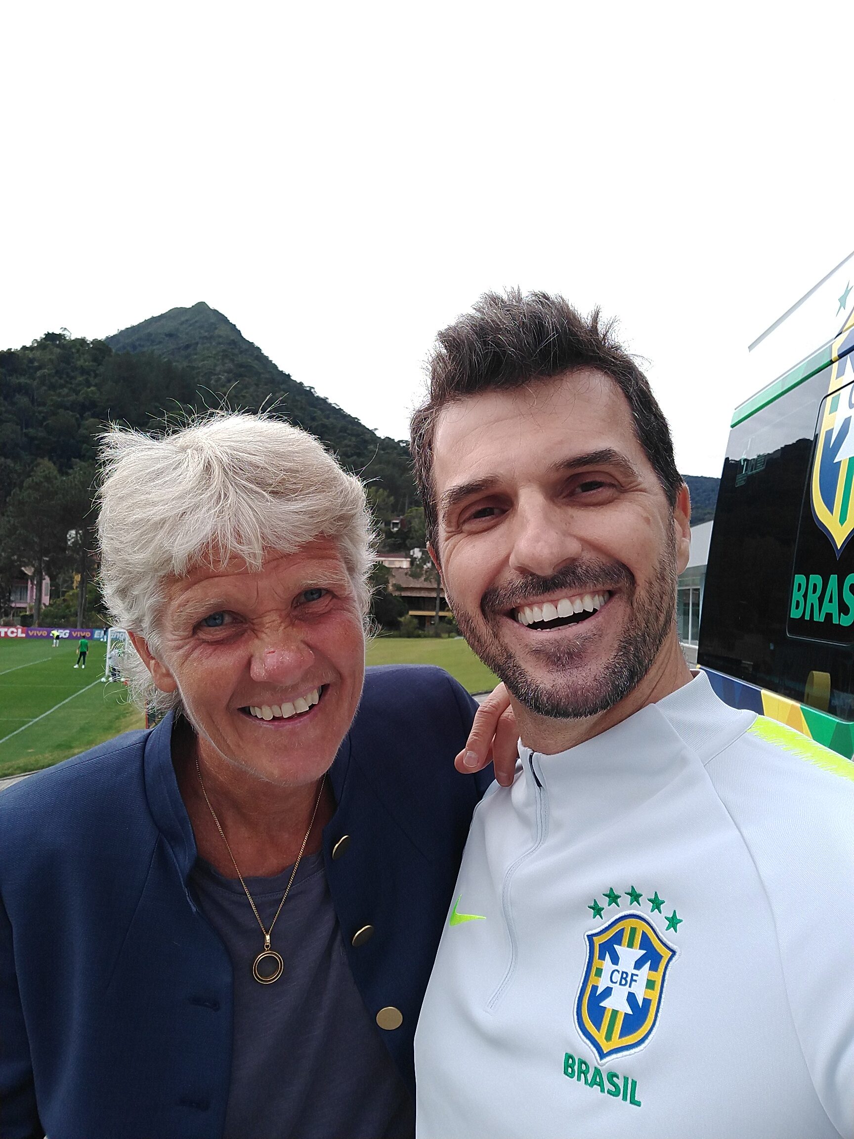 Pia Sundhage e Rodrigo Batalha - Granja Comary